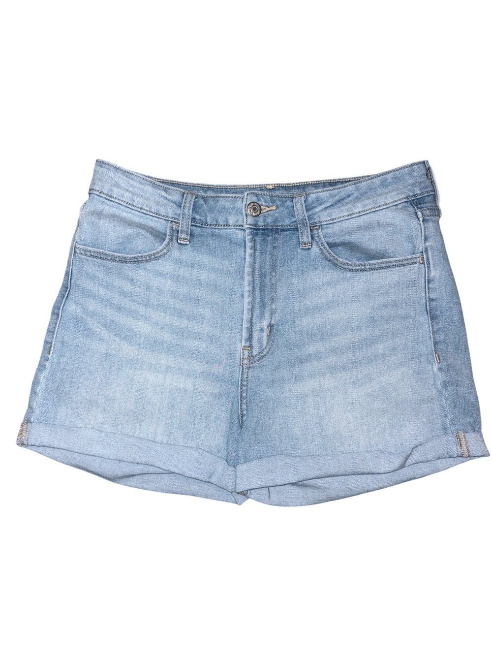 Old Navy Woman’s High-Rise WOW Light Blue Denim Roll-Cuff Jean Shorts